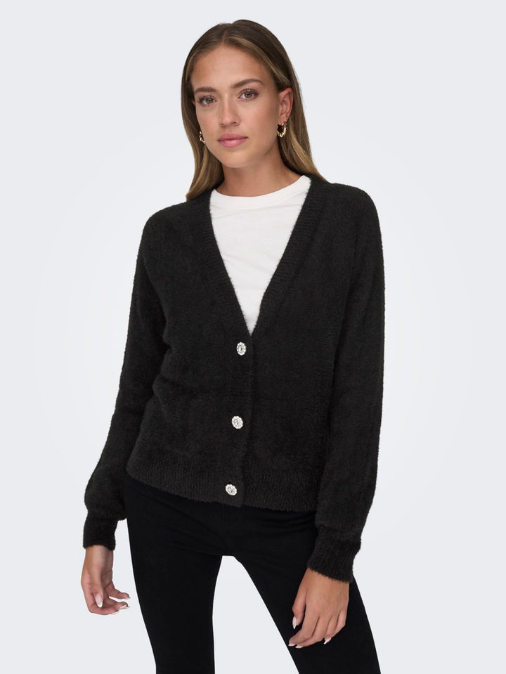 Onlella Piumo Ls Cardigan Knt Nca - Zwart