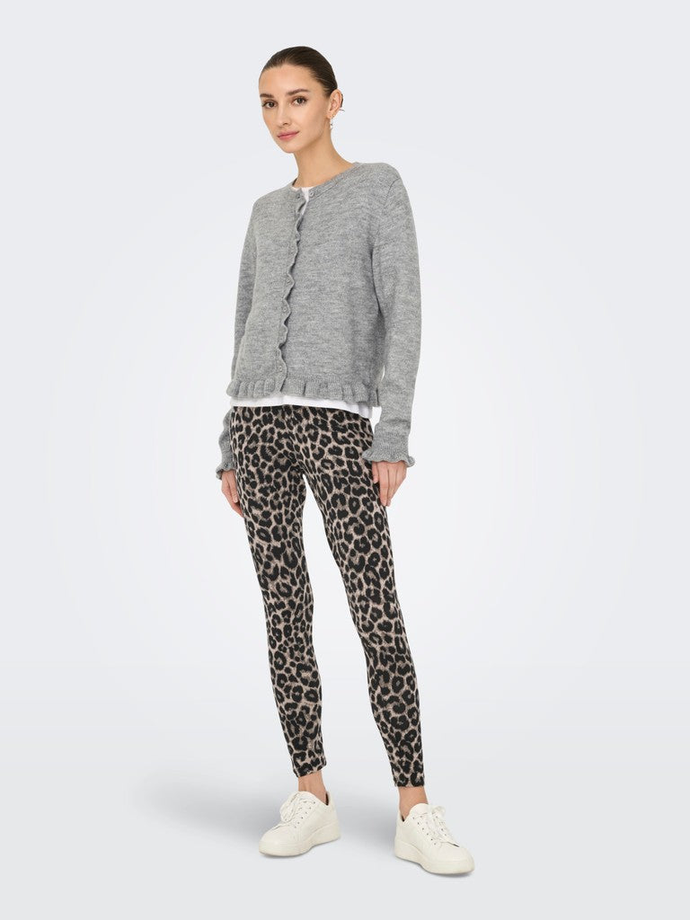 Jdyletty L/s On Frill Cardigan Knt Noos - Lichtgrijs
