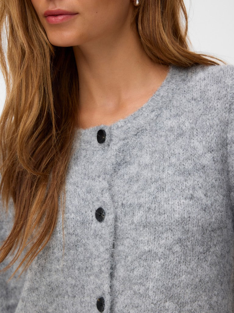 Vmnovah Ls O-neck Button Cardi Ga Noos - Grijs Melee