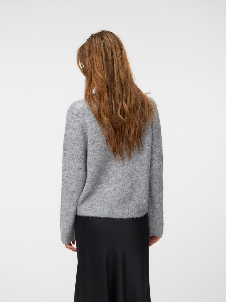 Vmnovah Ls O-neck Button Cardi Ga Noos - Grijs Melee