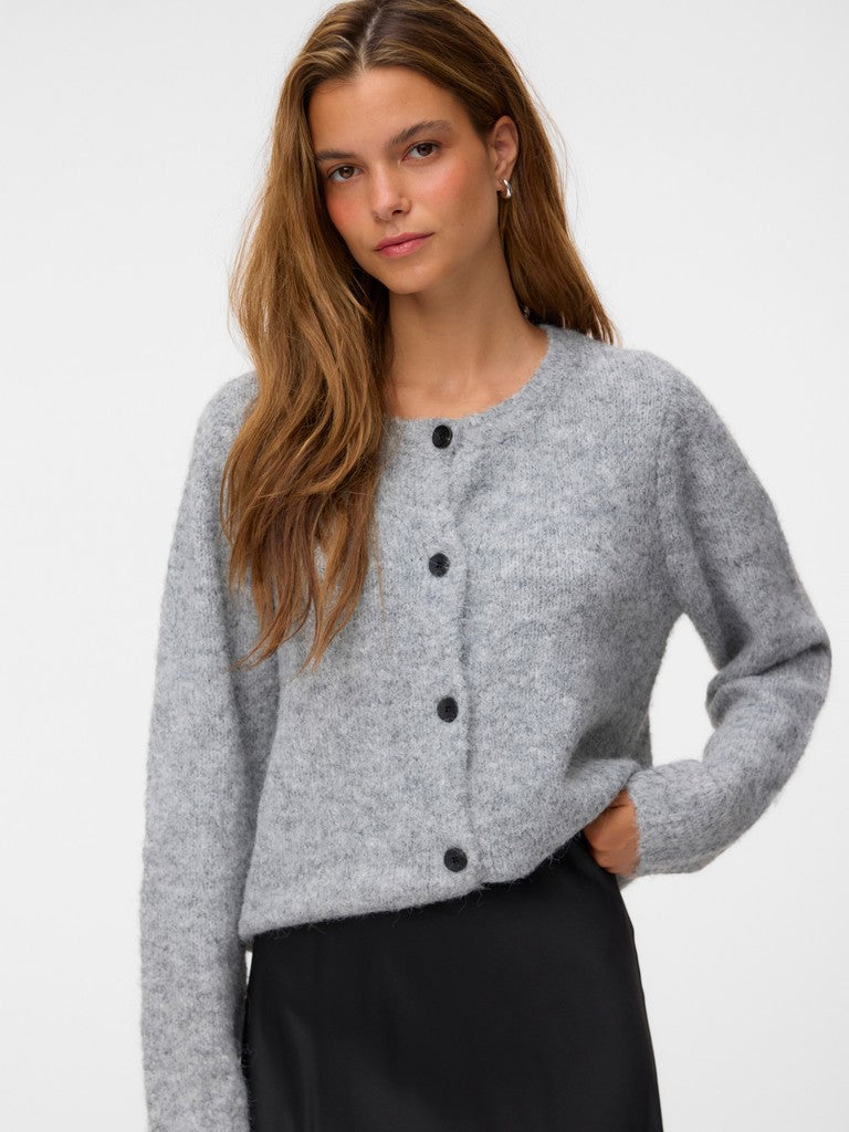 Vmnovah Ls O-neck Button Cardi Ga Noos - Grijs Melee