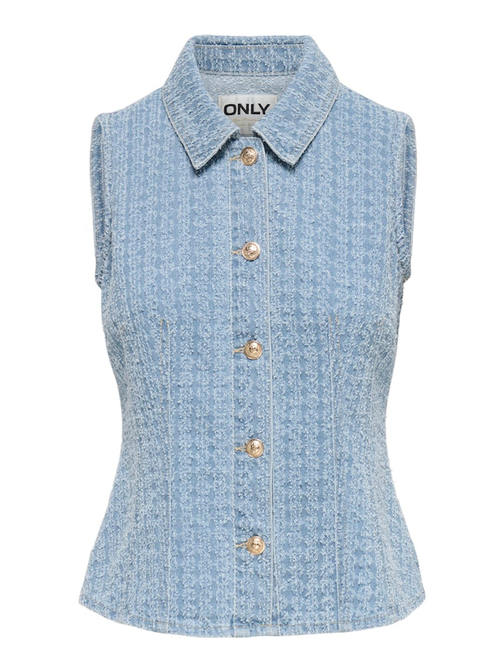 Onltylar S/l Dnm Boucle Waistcoat - Lichtblauw