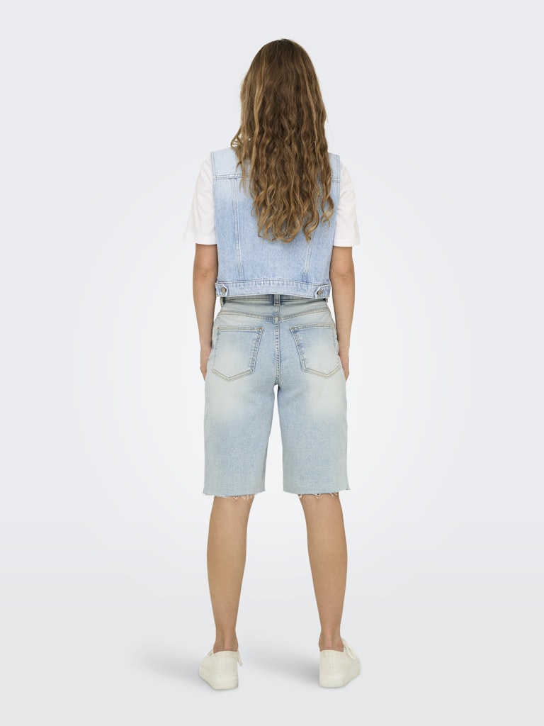 Onlfeliz Dnm Waistcoat Round Collar Tai - Blue Denim