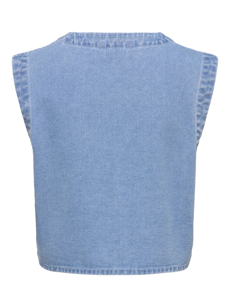 Onlnoella Emb Dnm Waistcoat Siji - Blue Denim