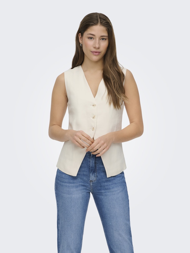 Onltila Life S/l Waistcoat Tlr - Off-white