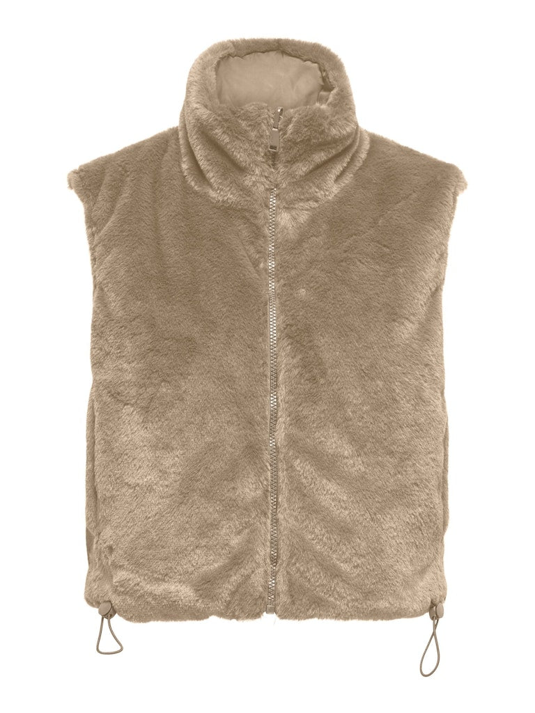 Onldana Life Faux Fur Waistcoat Cc Otw - Zand