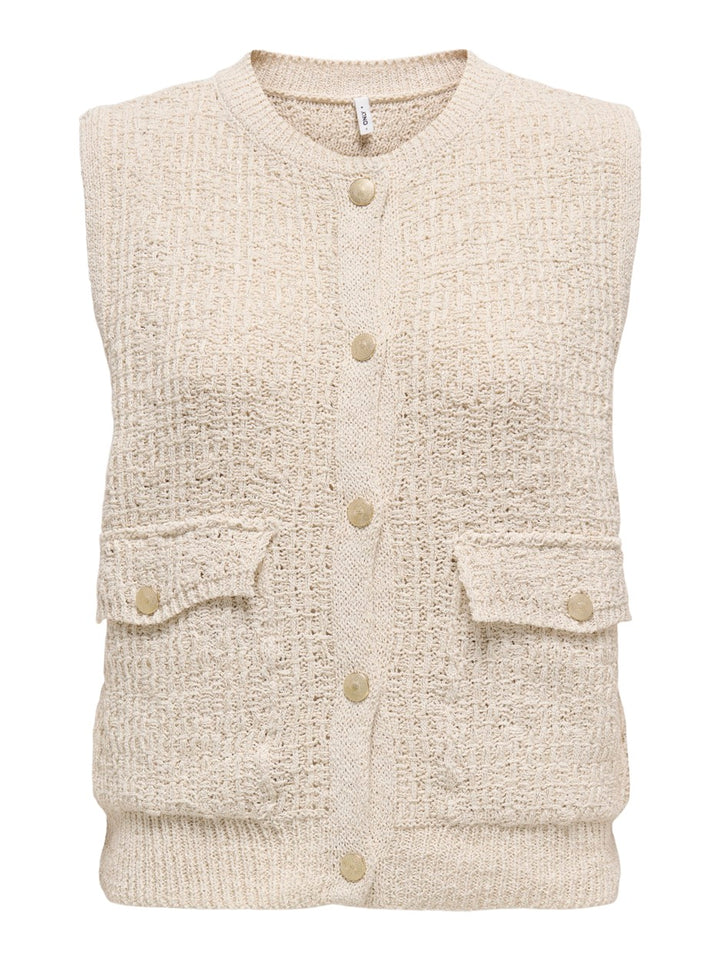 Onlceleste O-neck Vest Knt - Beige