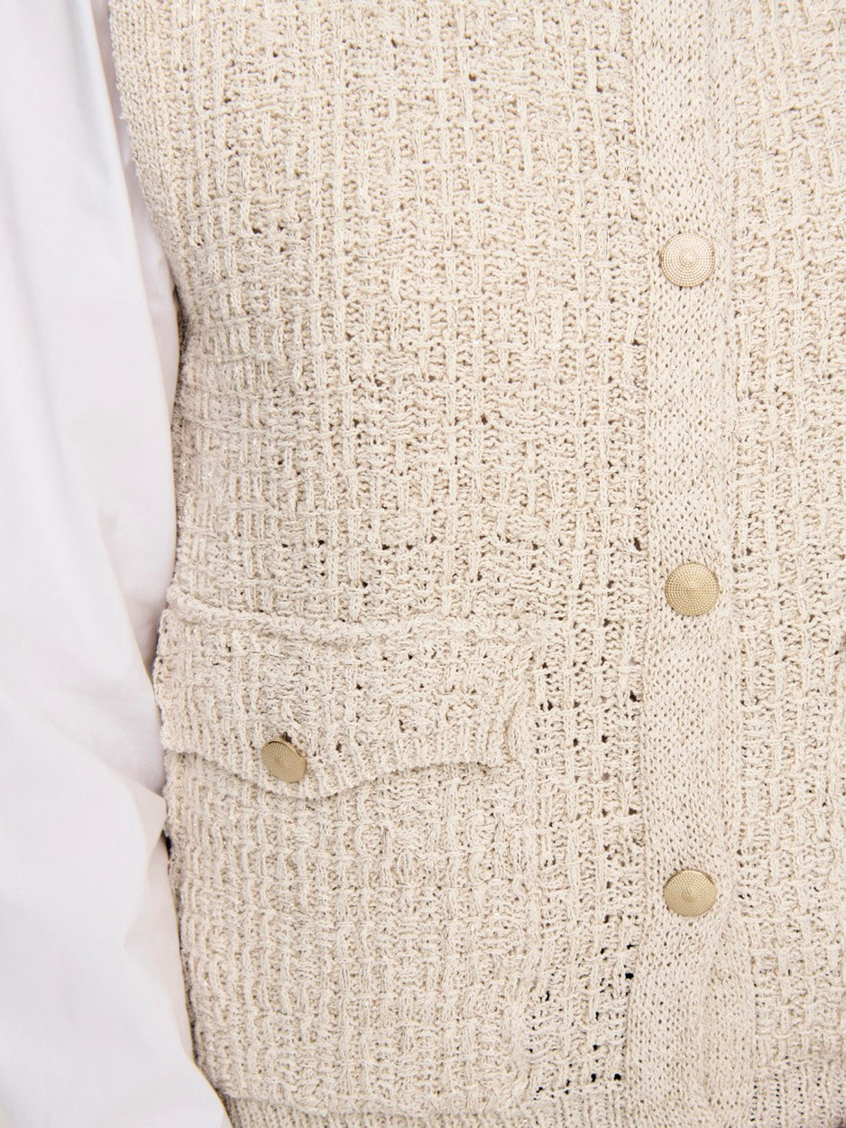 Onlceleste O-neck Vest Knt - Beige