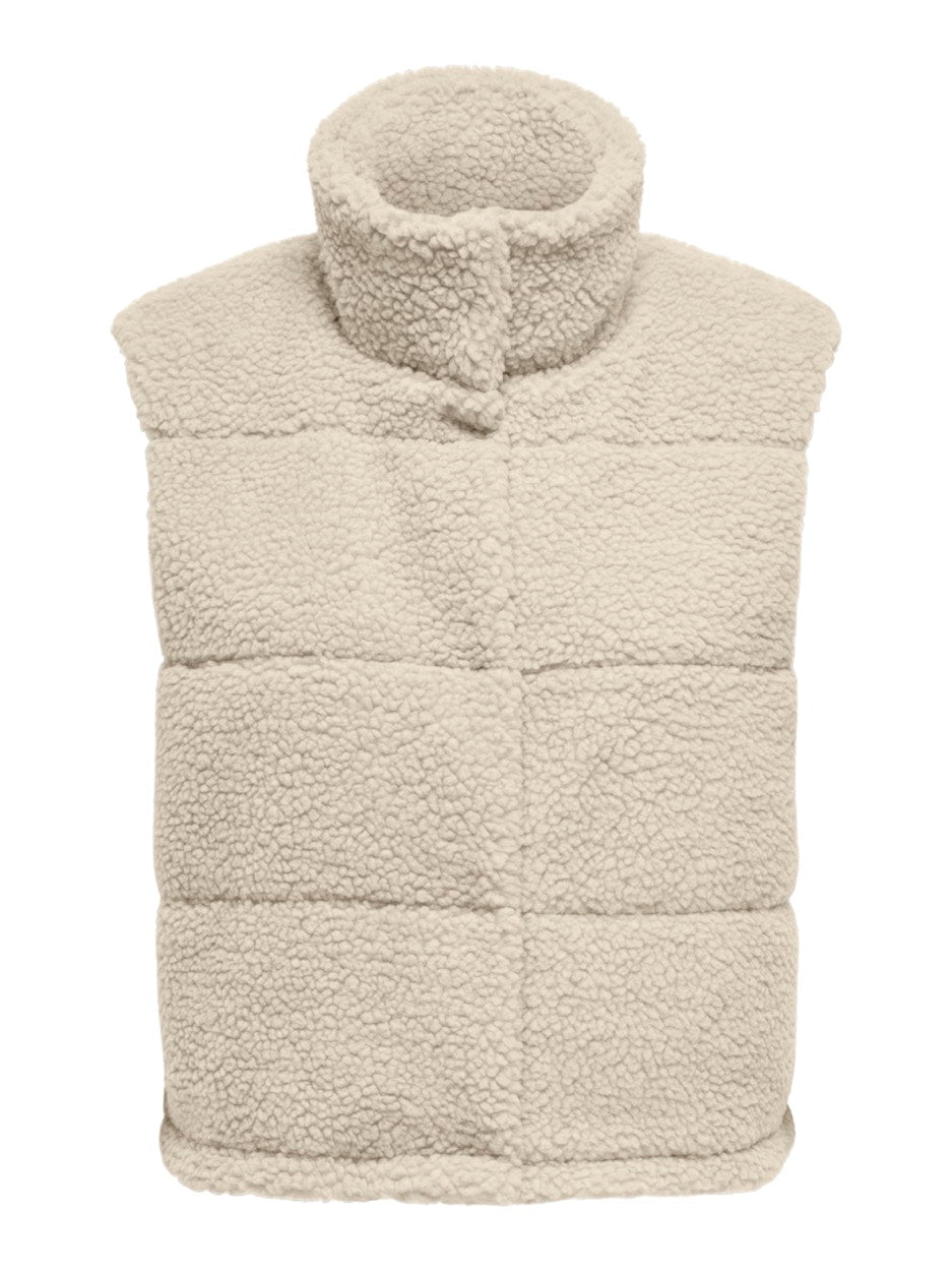 Onlsandra Teddy Waistcoat Life Cc O - Beige