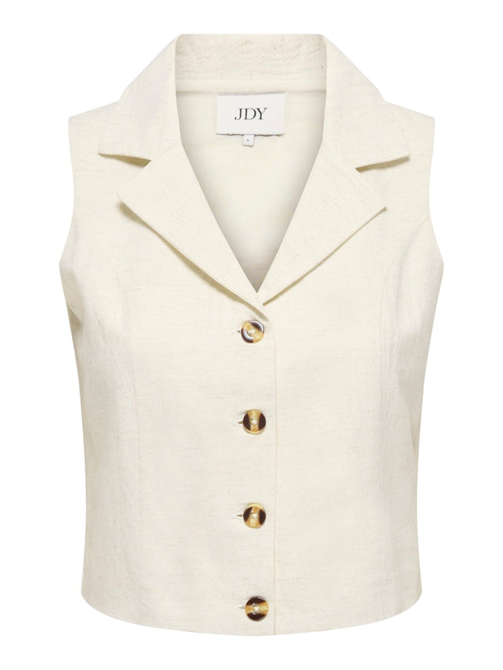 Jdymilan Linen S/l Waistcoat Tlr - Beige