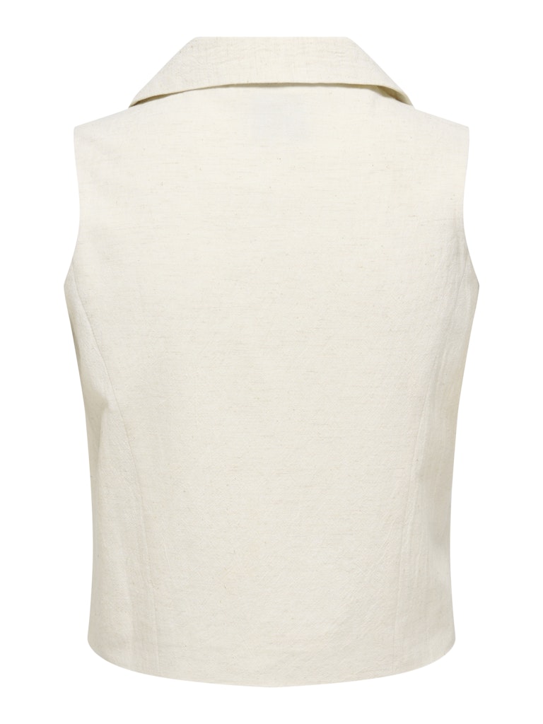 Jdymilan Linen S/l Waistcoat Tlr - Beige