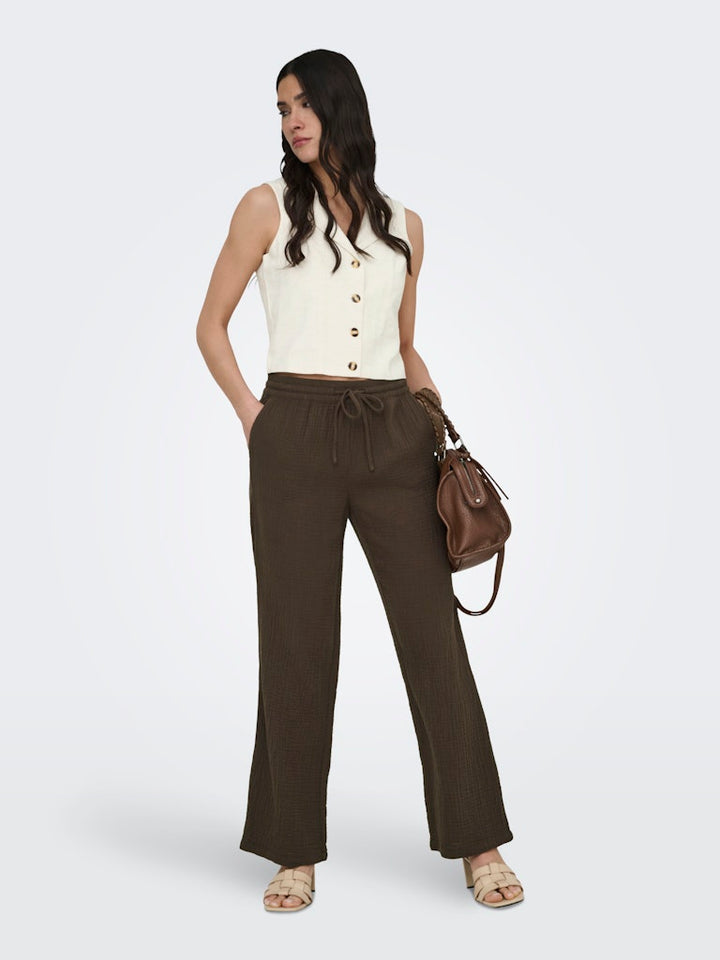 Jdymilan Linen S/l Waistcoat Tlr - Beige