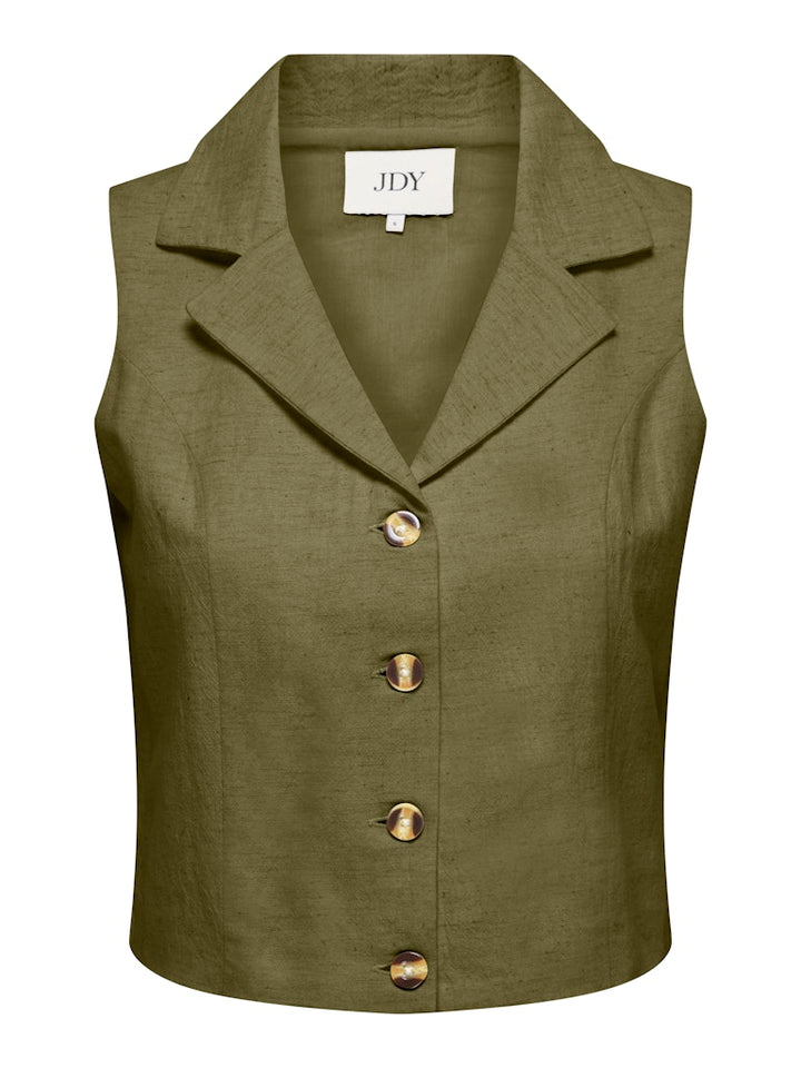 Jdymilan Linen S/l Waistcoat Tlr - Groen