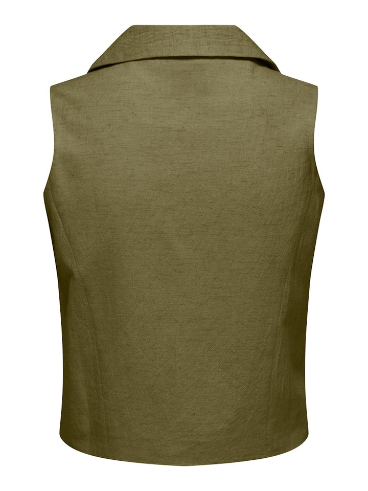 Jdymilan Linen S/l Waistcoat Tlr - Groen