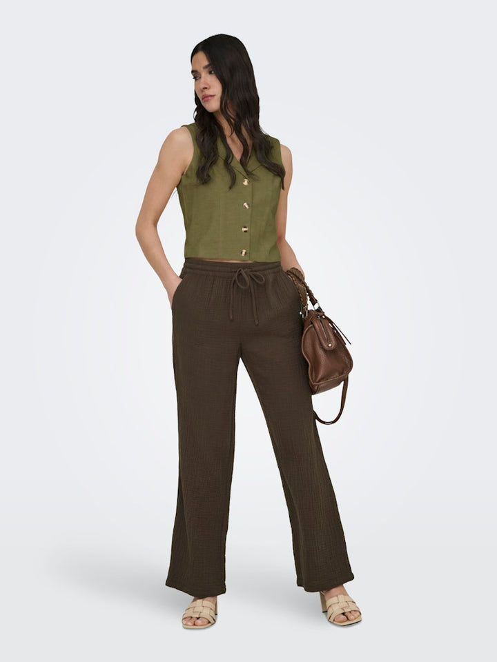 Jdymilan Linen S/l Waistcoat Tlr - Groen