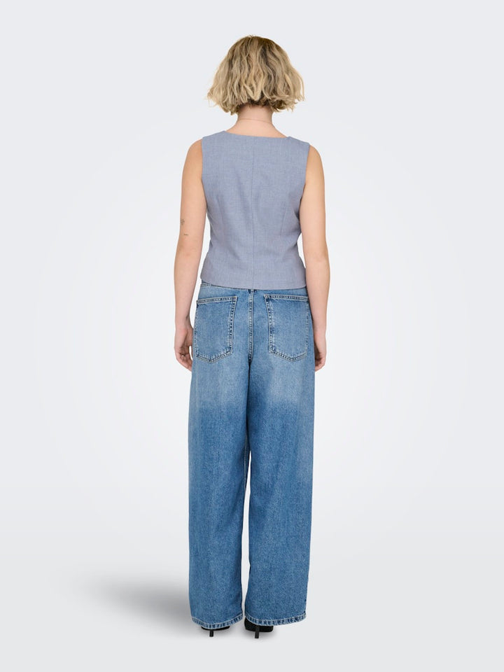 Onllinda S/l Mel Fit Waistcoat Tlr Noos - Lichtblauw