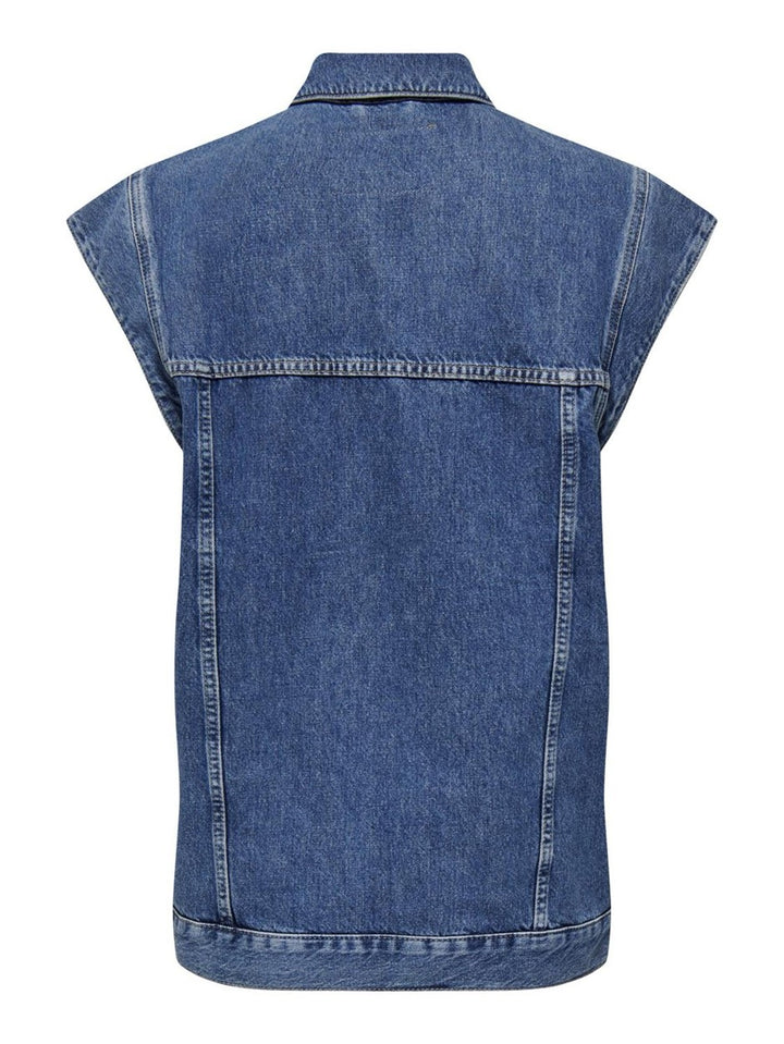 Onlirene S/l Dnm Waistcoat Cro - Blue Denim