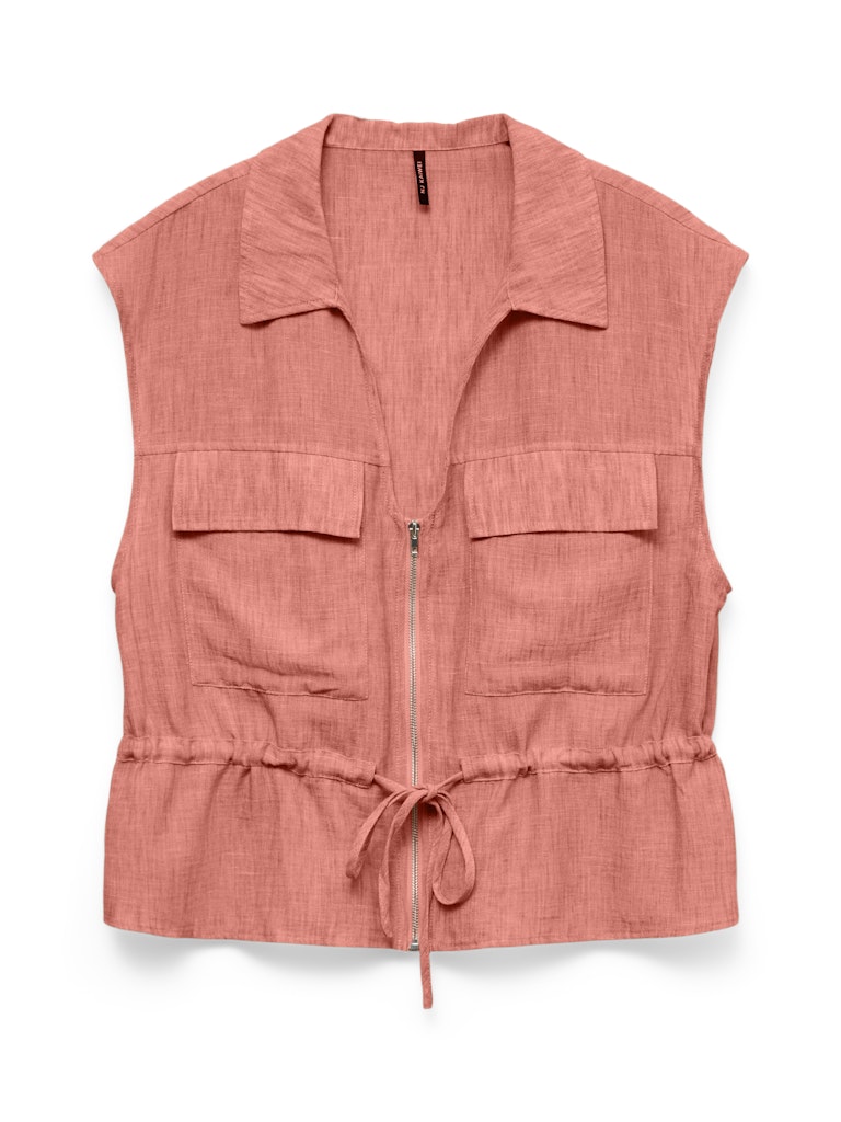 Vmcharline Sl Zip Tie Top Exp - Oud Roze