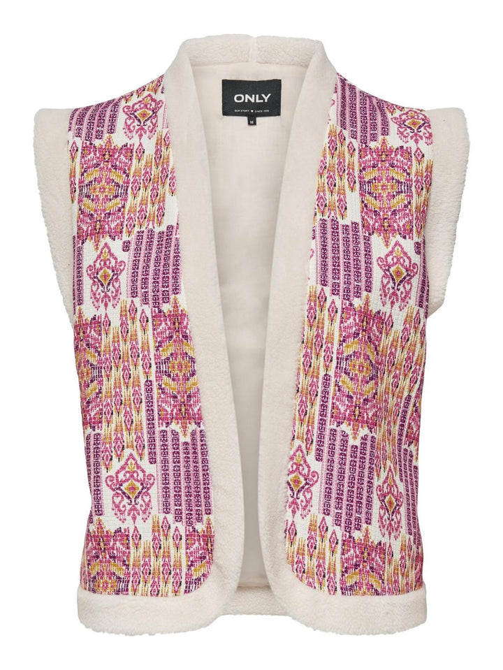 Onlnora Aztec Teddy Waistcoat Cs Ot - Roze Dessin