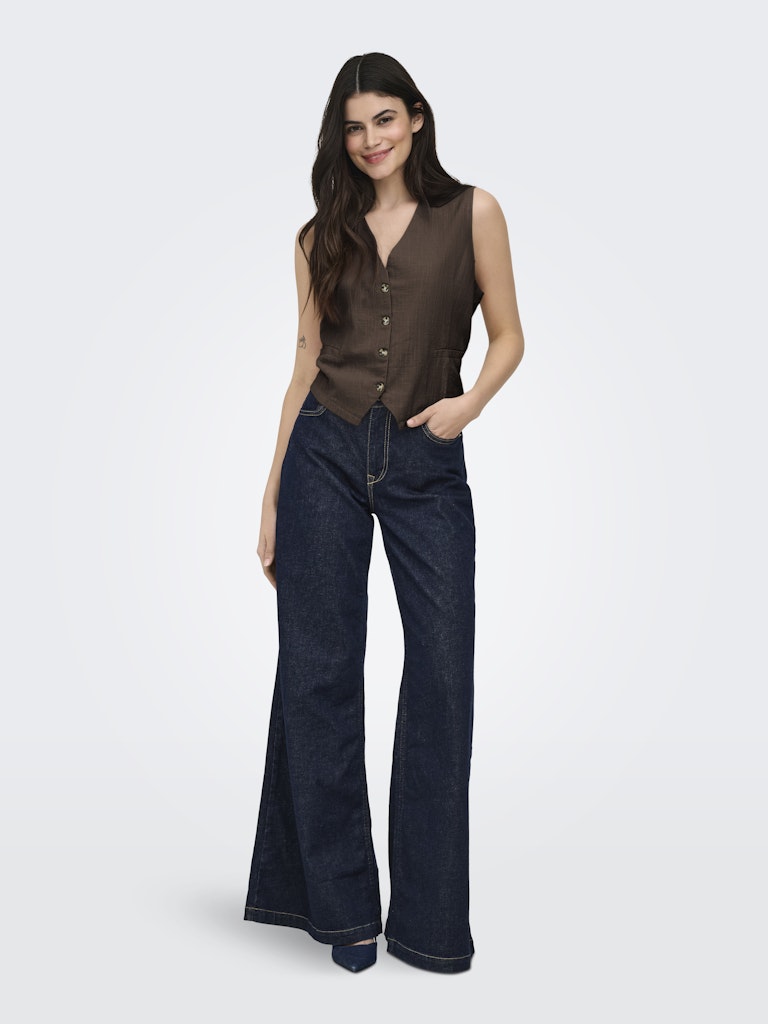 Onltizana Cotton Vest Top Wvn Noos - Bruin
