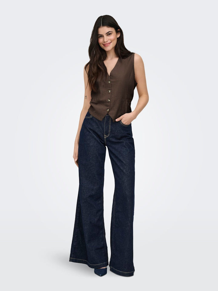 Onltizana Cotton Vest Top Wvn Noos - Bruin