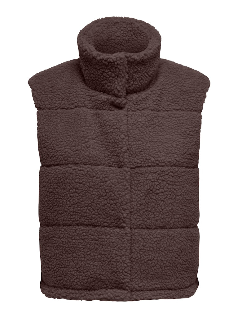 Onlsandra Teddy Waistcoat Life Otw Noos - Bruin