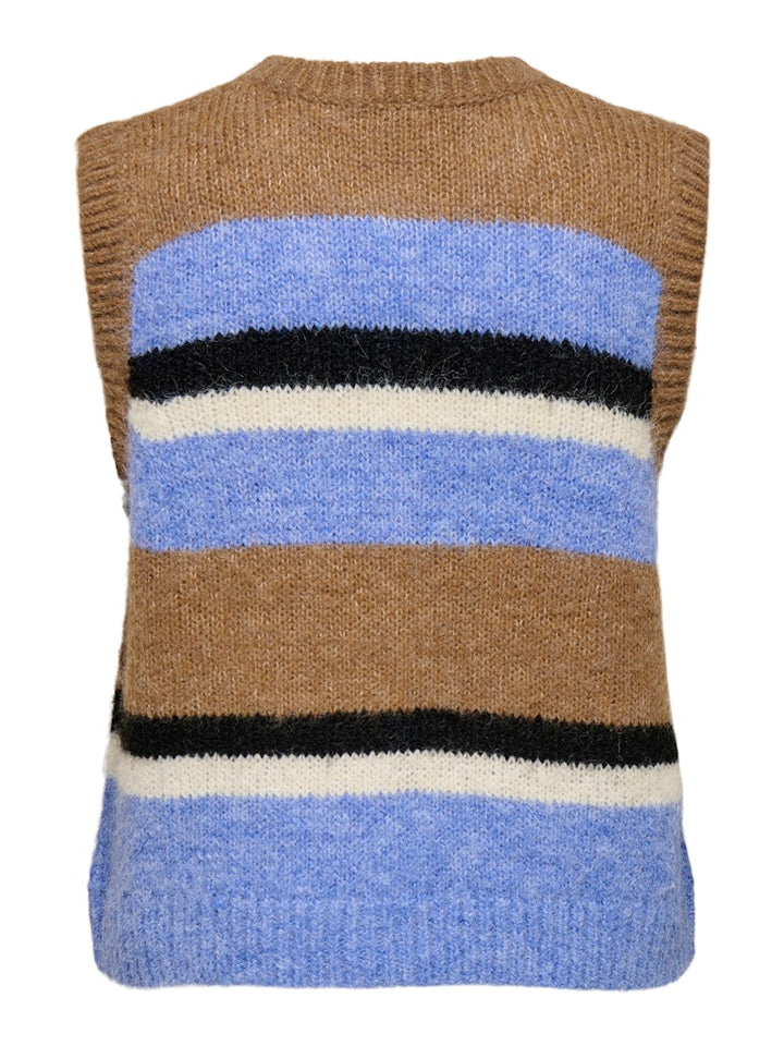 Onlkallie Sl Button Vest Knt - Bruin Dessin