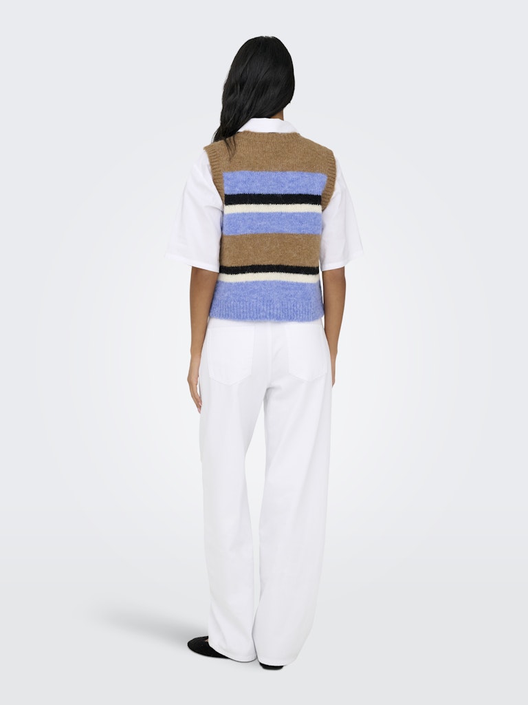 Onlkallie Sl Button Vest Knt - Bruin Dessin