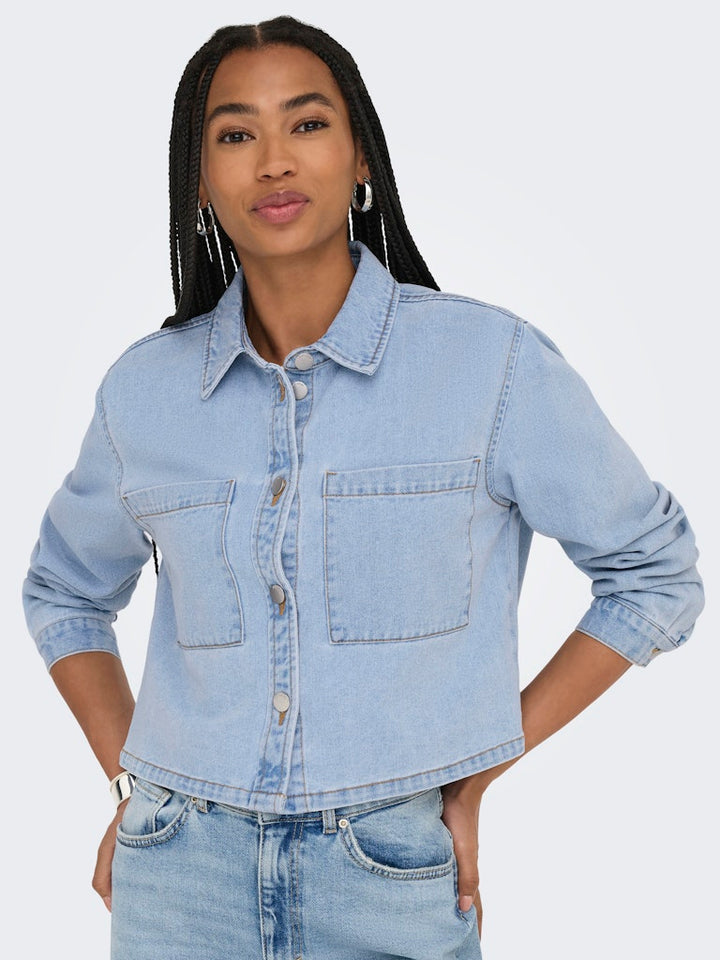 Jdymarly L/s Boxy Shacket  Dnm Noos - Blue Denim