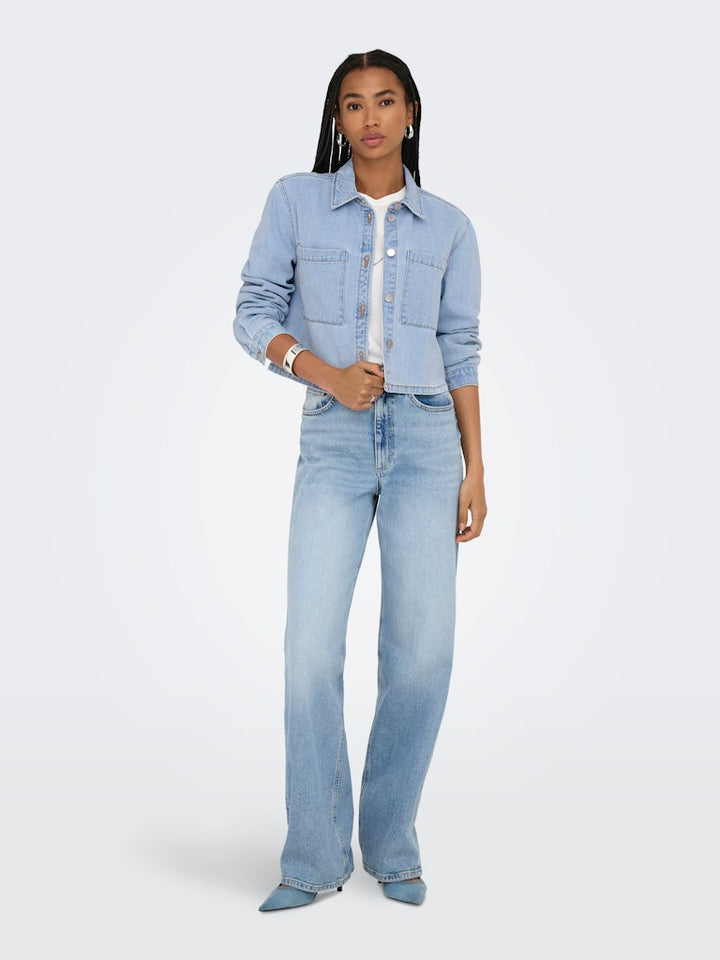 Jdymarly L/s Boxy Shacket  Dnm Noos - Blue Denim