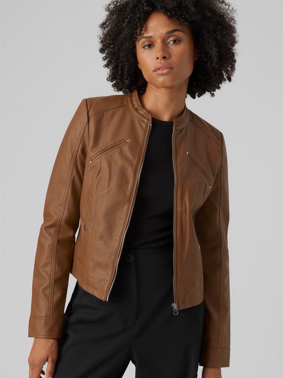 Vmfavodona Coated Jacket - Cognac