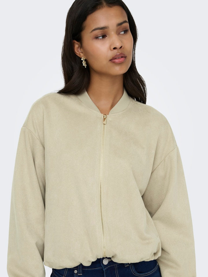 Onlmavi Life Ls Faux Suede Bomber Cc Pnt - Zand