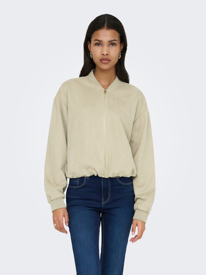 Onlmavi Life Ls Faux Suede Bomber Cc Pnt - Zand