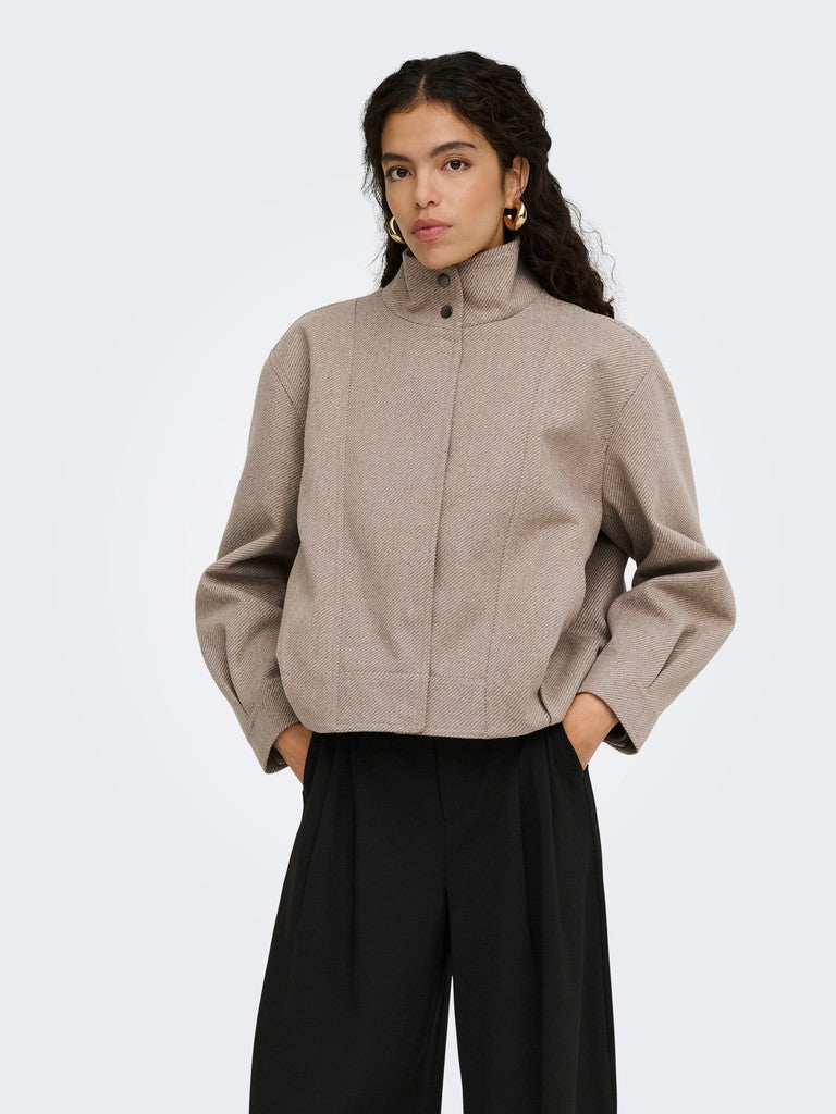 Onlasta High Collar Bomber Jacket Otw - Zand