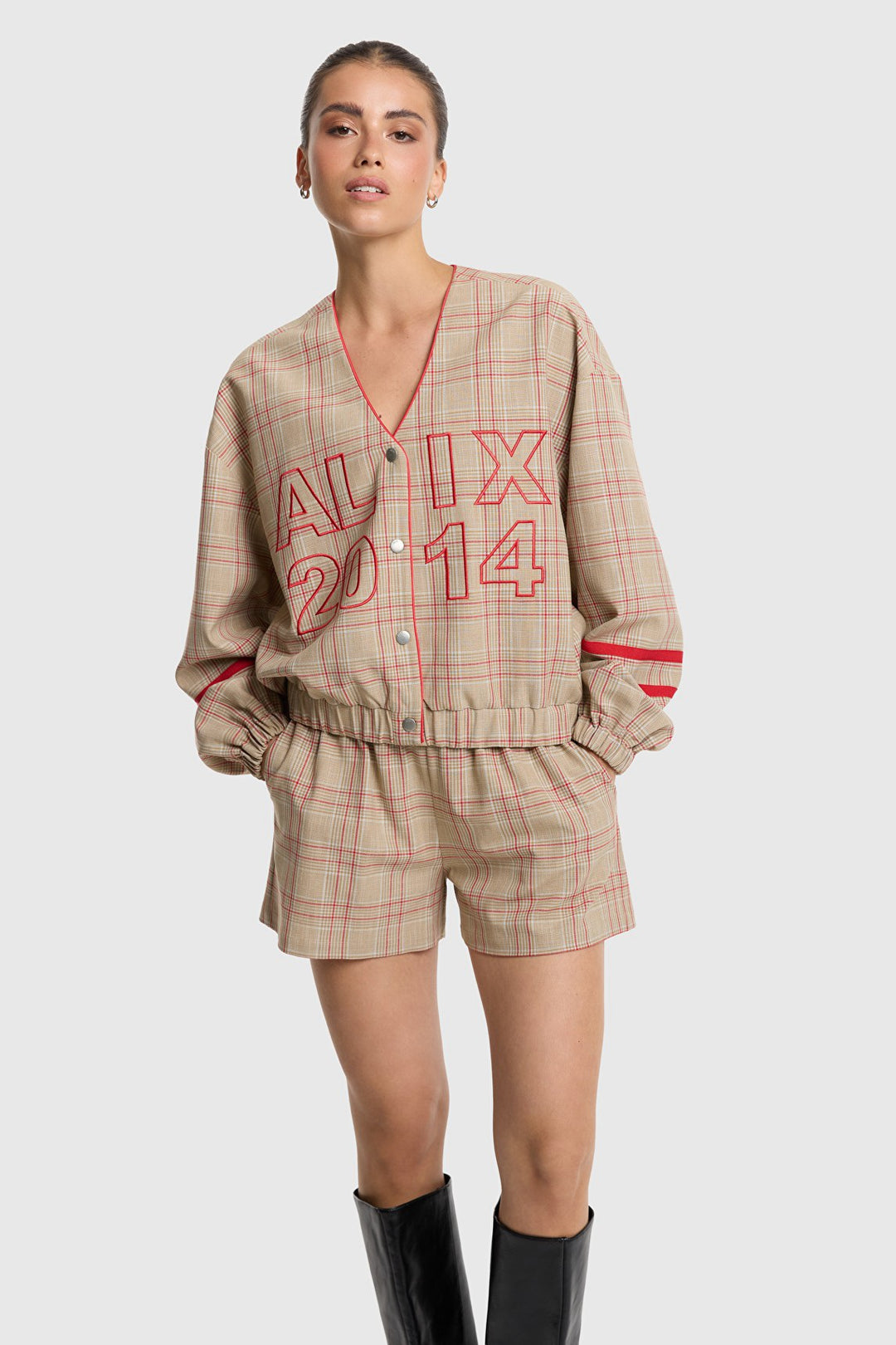 Sporty Check Bomber - Zand Dessin