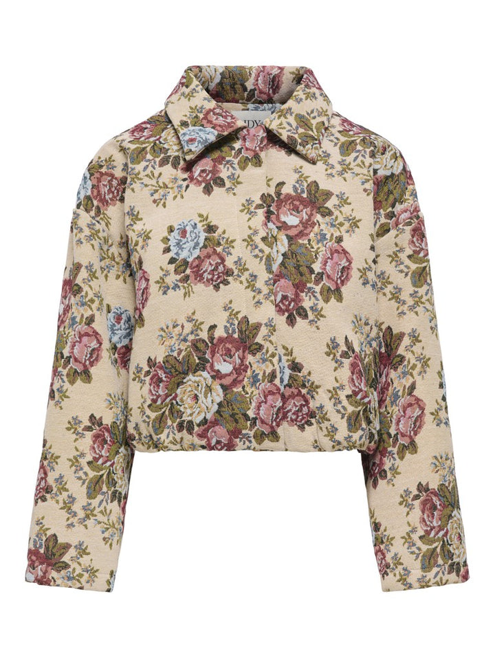Jdyflola L/s Jacquard Jacket Wvn - Zand Dessin