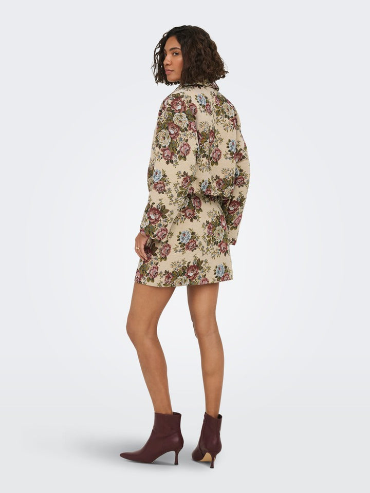 Jdyflola L/s Jacquard Jacket Wvn - Zand Dessin