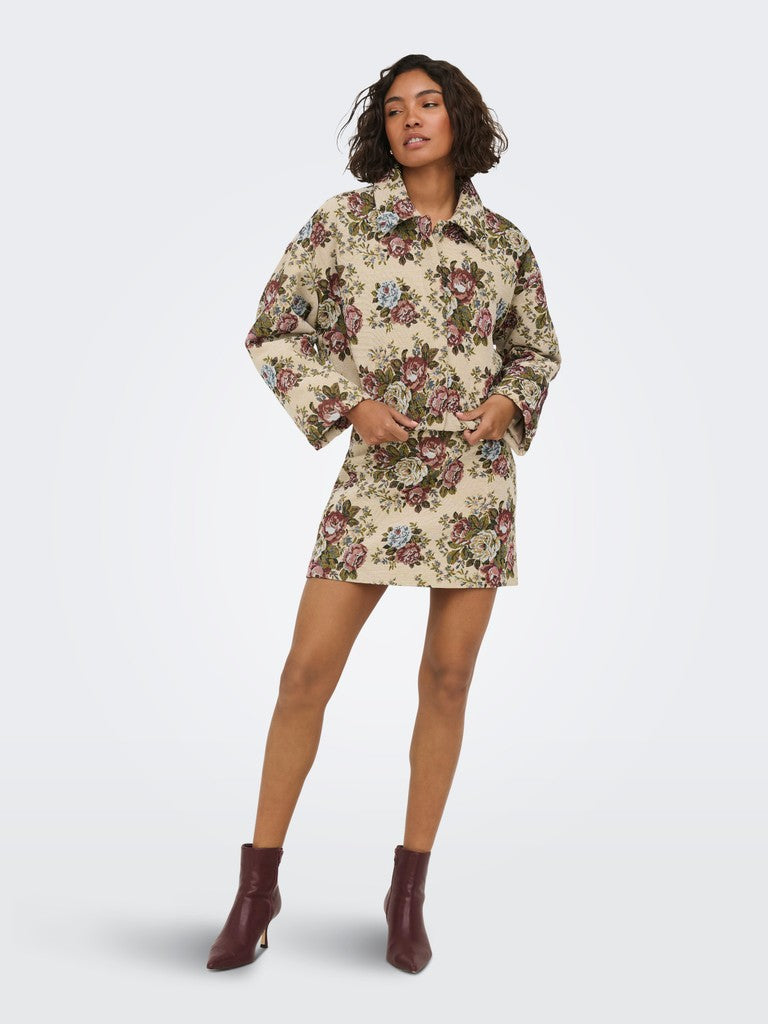 Jdyflola L/s Jacquard Jacket Wvn - Zand Dessin