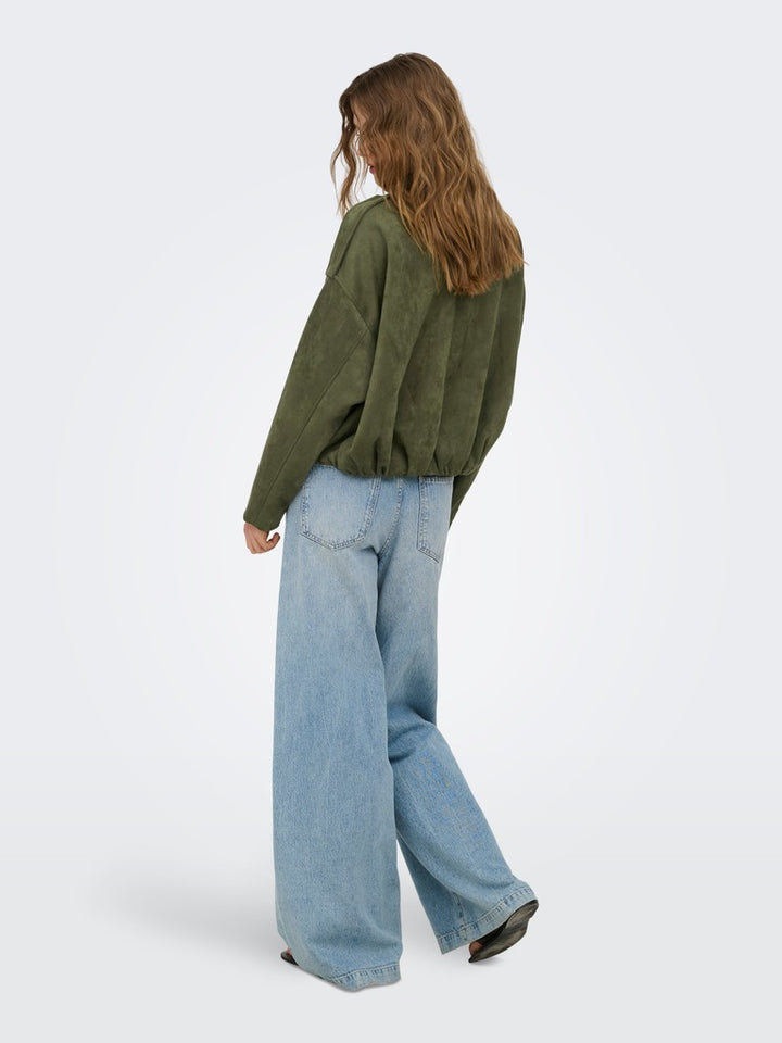 Onlmoon Stina Faux Suede Bomber Pnt Noos - Groen