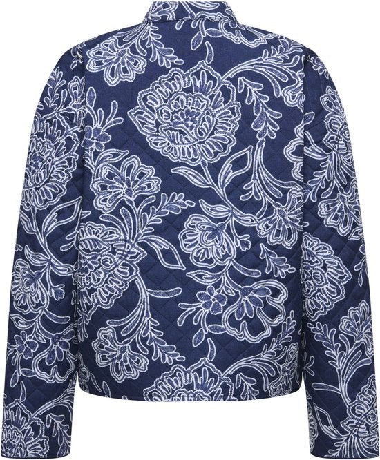 Jdyfia L/s Quilt Shacket Wvn - Blauw Dessin