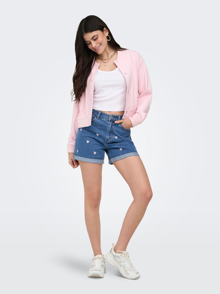 Onlpoptrash L/s Short Bomber Pnt - Fuchsia