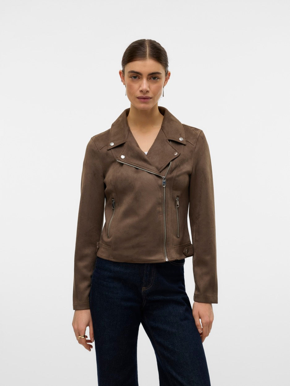 Vmjose Short Faux Suede Jacket Noos - Bruin