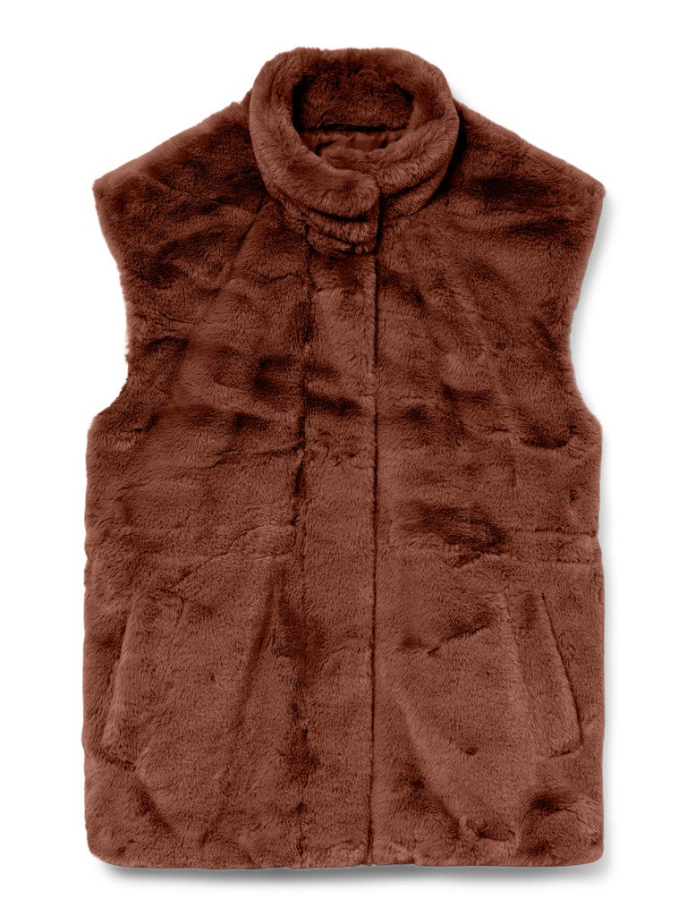 Vmjsonjapoppy Faux Fur Waiscoat - Bruin