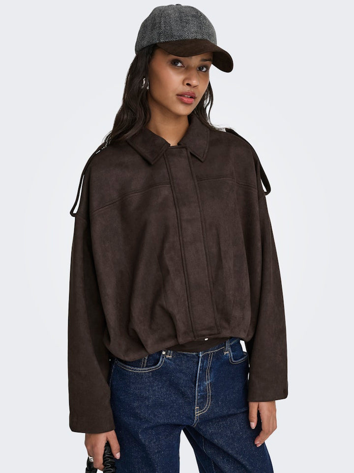 Jdynia Faux Suede Bat Jacket Otw Yfm - Bruin