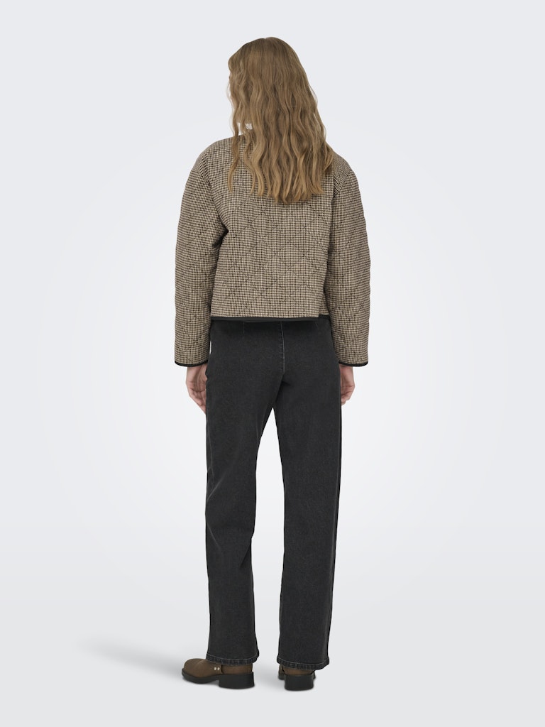 Jdyemery L/s Quilted Shacket Wvn - Bruin Dessin