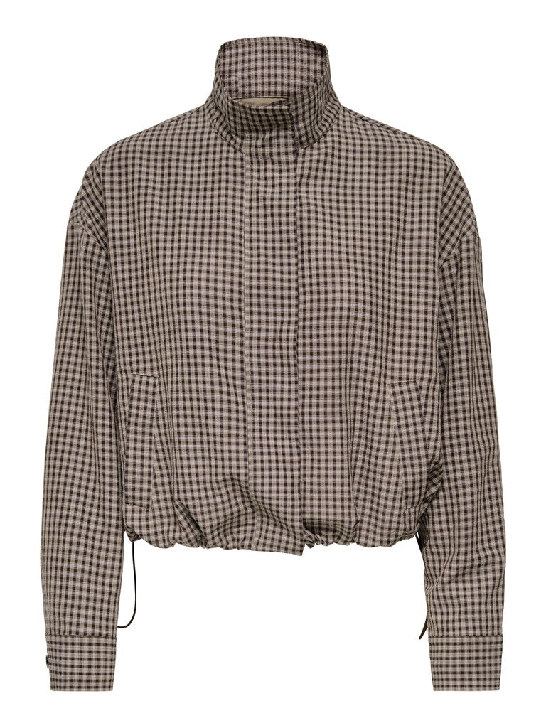Jdyumi L/s Check Jacket Wvn Exp - Bruin Dessin