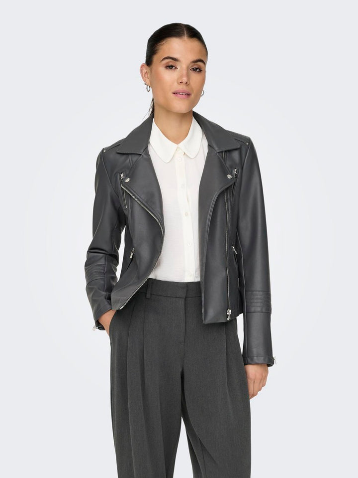 Onlgemma Faux Leather Biker Otw Noo - Grijs