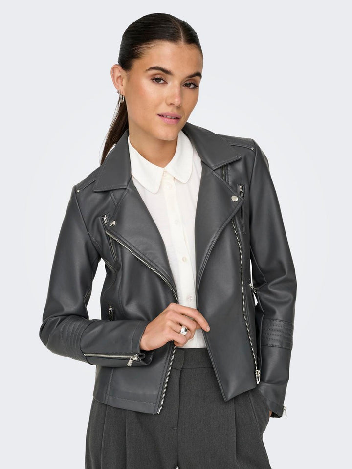 Onlgemma Faux Leather Biker Otw Noo - Grijs