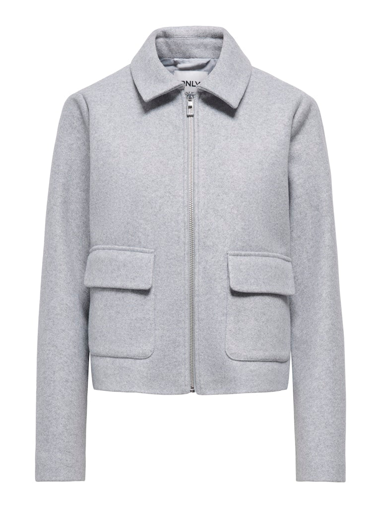 Onlvela Zip Short Jacket - Grijs Melee