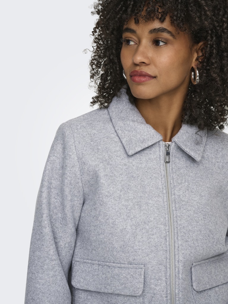 Onlvela Zip Short Jacket - Grijs Melee